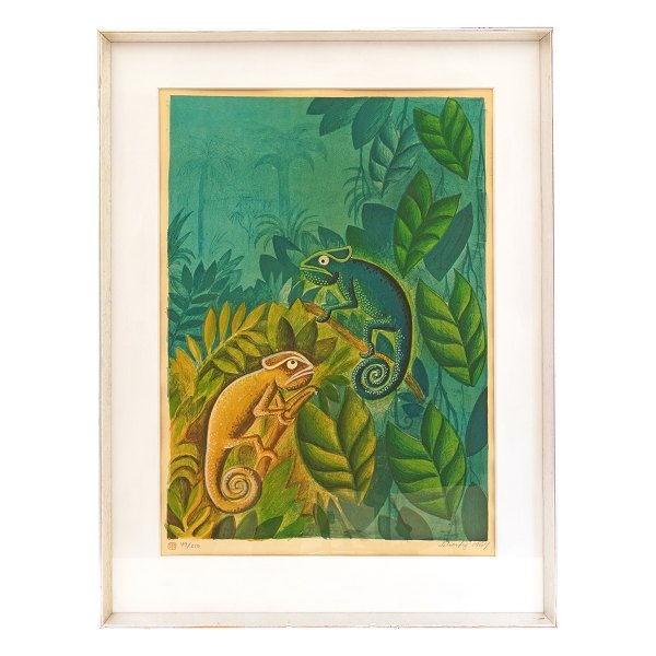 Hans Christian Scherfig lithograph, 1964, edition 189/250. Visible size: 60x42cm. With frame: 77x57cm