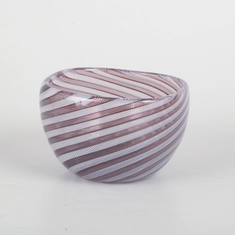 Murano, latticino glass bowl.