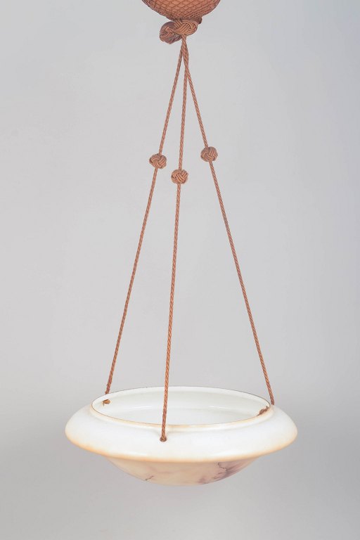 European art deco opaline glass pendant lamp.