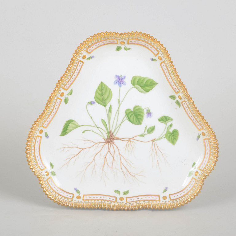 Royal Copenhagen, Flora Danica triangular dish.