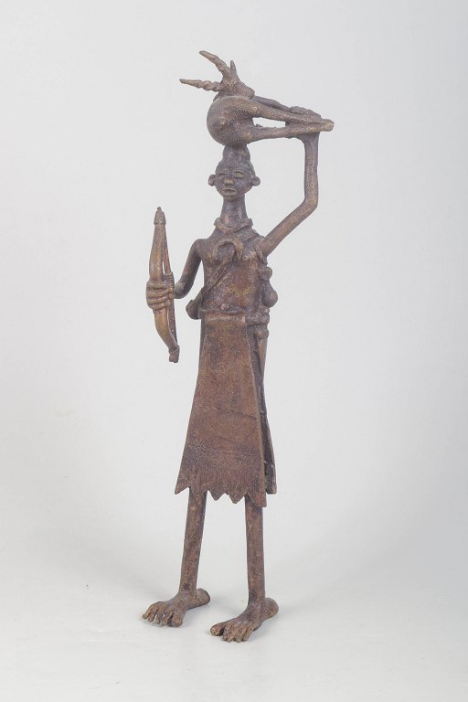 West African bronze figure, mid-20th century.