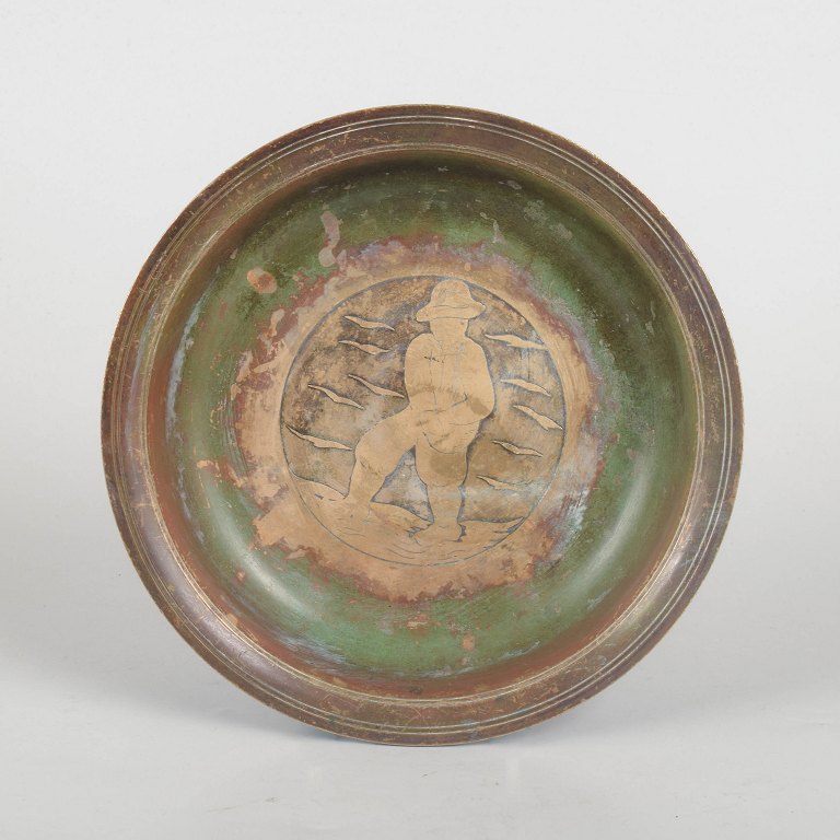 Just Andersen, Art Deco bronze bowl.