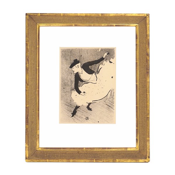 Henri de Toulouse-Lautrec (1864–1901), lithograph, “Edmée Lescot”, plate 5 from the series “Le Café Concert”. Edition of 500, published in 1893. Visible size: 28×20cm. Framed size: 52×43cm