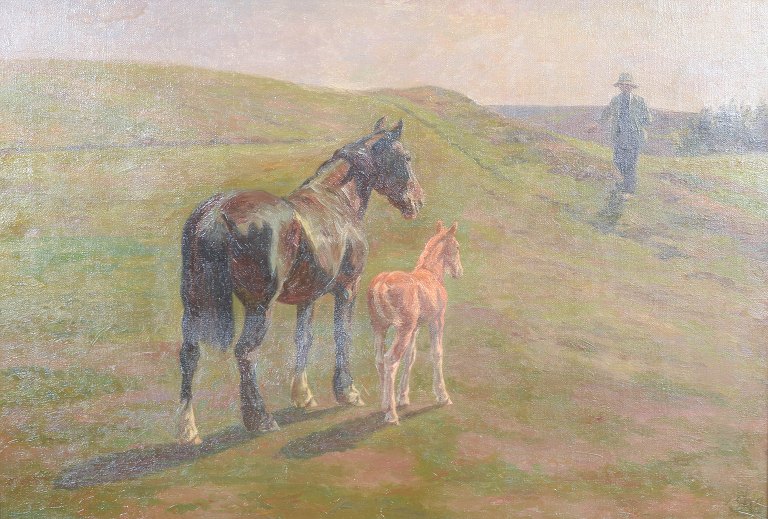 Johannes Resen Steenstrup, oil on canvas, listed Danish artist.