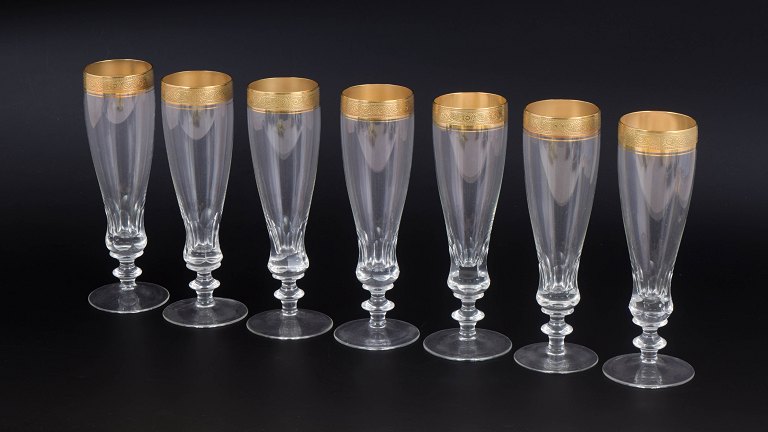 Theresienthal, set of seven champagne glasses.