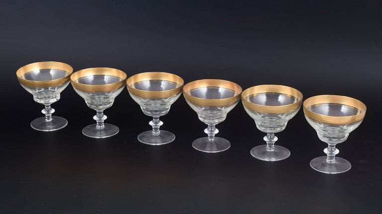 Theresienthal, set of six champagne coupes.