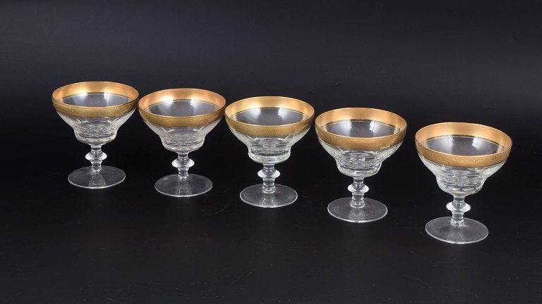 Theresienthal, set of five champagne coupes.