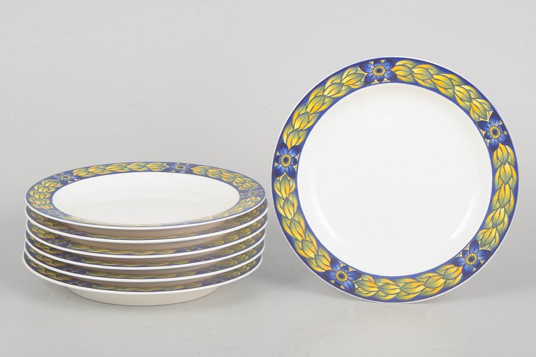 Royal Copenhagen, set of seven plates, Blue Pheasant.