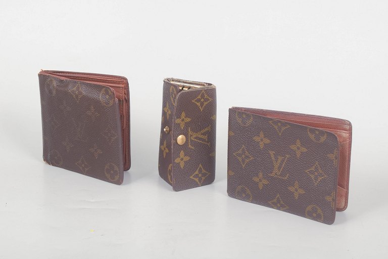 Louis Vuitton set of two wallets and key holder.