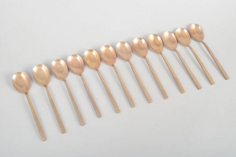 Sigvard Bernadotte for Scanline, set of twelve bronze teaspoons.